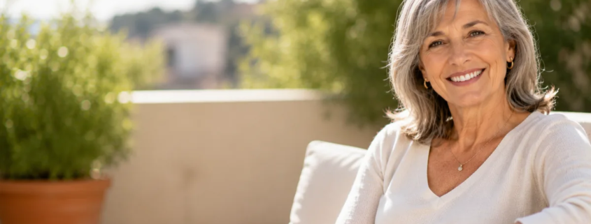 femme de 60 ans ayant bénéficié d'un bridge sur implants