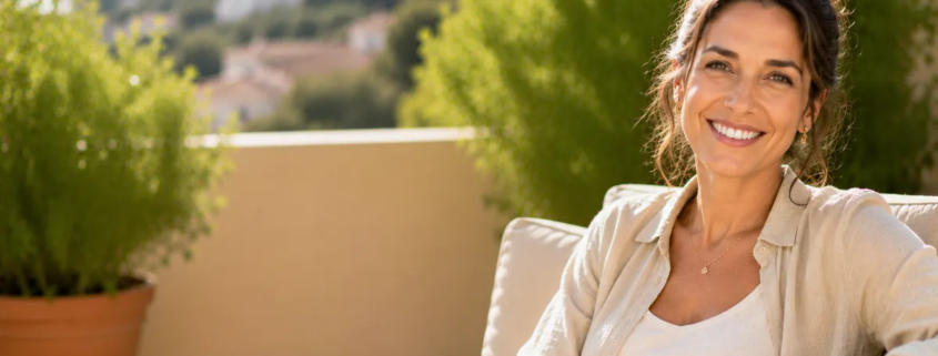 femme de 40 ans s'interrogeant sur le nombre d'implants dentaire nécessaire pour une arcade complète