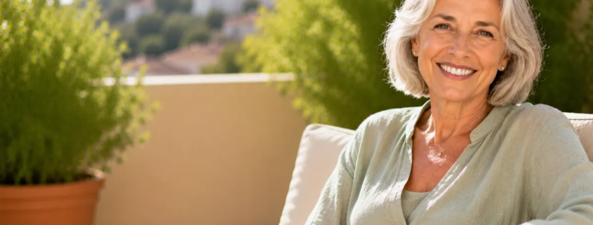 femme de 65 ans évaluant les possibilités pour éviter un dentier