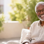 homme de 65 ans ayant du extraire toutes ses dents pour bénéfécier d'implants dentaires
