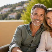couple de 55 ans ayant bénéficié d'implants dentaires sans greffe osseuse